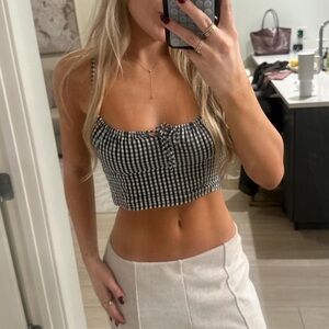 Black and White Checkered Women's Top